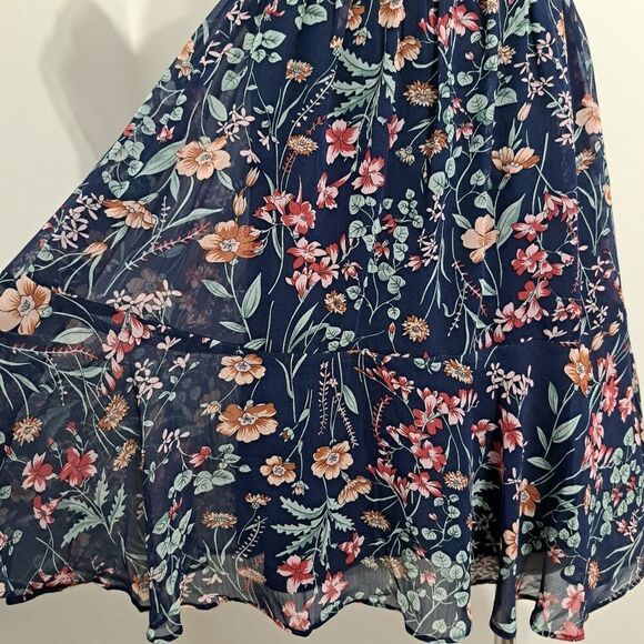 Lulu's Floral Print My Favorite Off The Shoulder Dress Navy Blue Small NWT - Picture 10 of 14